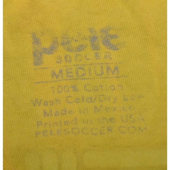 Vintage Pele Soccer Men's Yellow Pele #10 T-Shirt Tee M Cotton Fanwear Casual - Picture 6 of 7